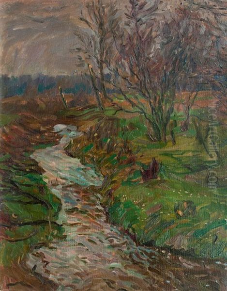 Bach Im Herbst Oil Painting by Ernst (Wilhelm Heinrich E. ) Eitner