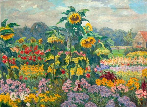 Bunter Garten Oil Painting by Ernst (Wilhelm Heinrich E. ) Eitner
