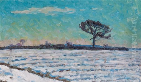 Fields Near Hummelsbuttel Oil Painting by Ernst (Wilhelm Heinrich E. ) Eitner