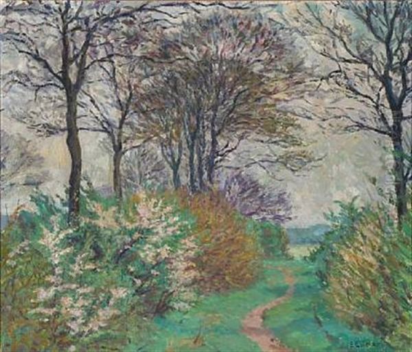 Autumn Landscape Oil Painting by Ernst (Wilhelm Heinrich E. ) Eitner