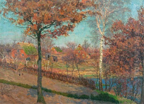 Hummelsbuttel In Early Spring Oil Painting by Ernst (Wilhelm Heinrich E. ) Eitner