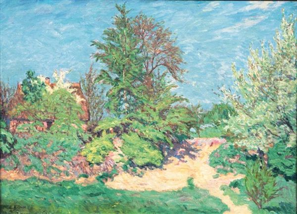 Village Oil Painting by Ernst (Wilhelm Heinrich E. ) Eitner