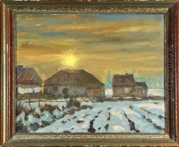 Wintersonne Oil Painting by Ernst (Wilhelm Heinrich E. ) Eitner