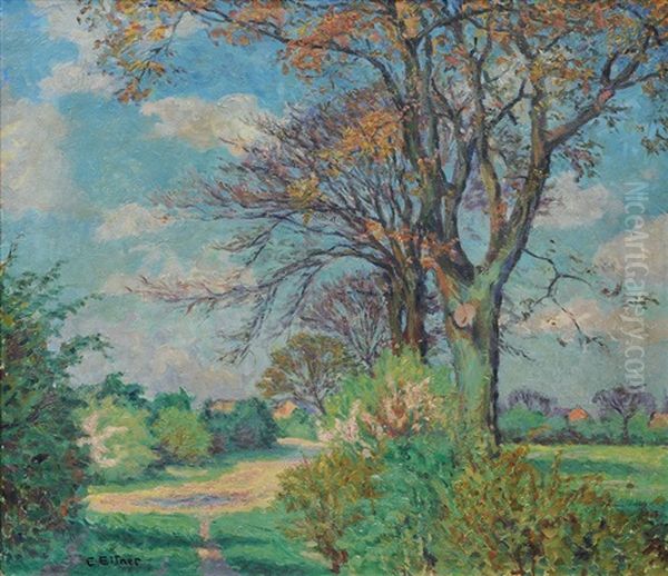 Early Spring Oil Painting by Ernst (Wilhelm Heinrich E. ) Eitner