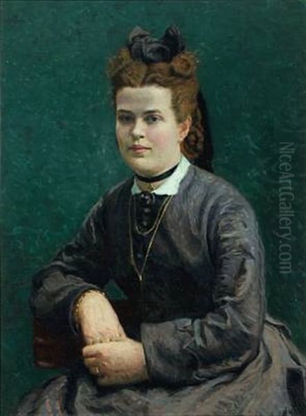 Young Woman Oil Painting by Ernst (Wilhelm Heinrich E. ) Eitner