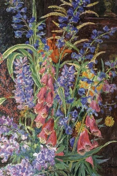 Fingerhut Oil Painting by Ernst (Wilhelm Heinrich E. ) Eitner