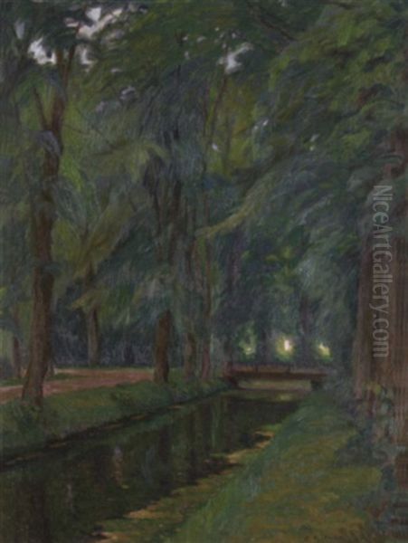 Aus Einem Park Oil Painting by Ernst (Wilhelm Heinrich E. ) Eitner