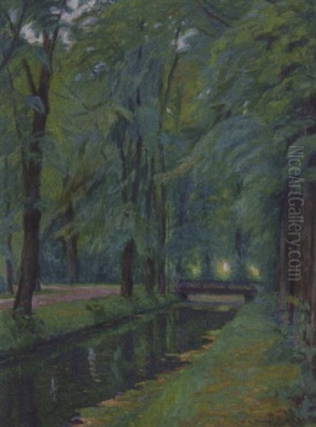 Aus Einem Park Oil Painting by Ernst (Wilhelm Heinrich E. ) Eitner
