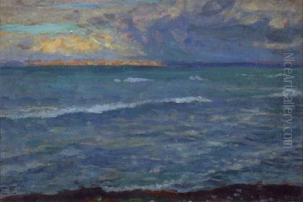 Blick Auf Das Meer Oil Painting by Ernst (Wilhelm Heinrich E. ) Eitner