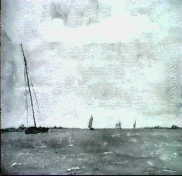 An Der Kieler Forde Oil Painting by Ernst (Wilhelm Heinrich E. ) Eitner