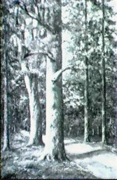 Waldweg Oil Painting by Ernst (Wilhelm Heinrich E. ) Eitner