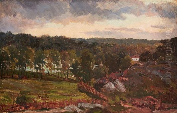Landskap Fran Stockholms Utkanter Oil Painting by Per Ekstroem