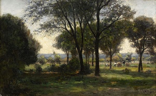 Landskap Med Franska Bonder Oil Painting by Per Ekstroem