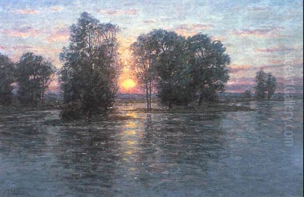 Aftonsol Oil Painting by Per Ekstroem