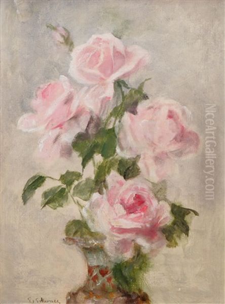 Rosor I Vas Oil Painting by Emma Ekwall