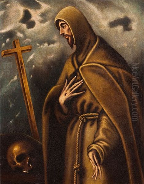 Saint Francis Of Assisi Oil Painting by  El Greco