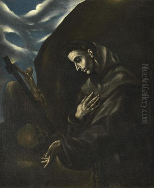 Saint Francis In Prayer Oil Painting by  El Greco