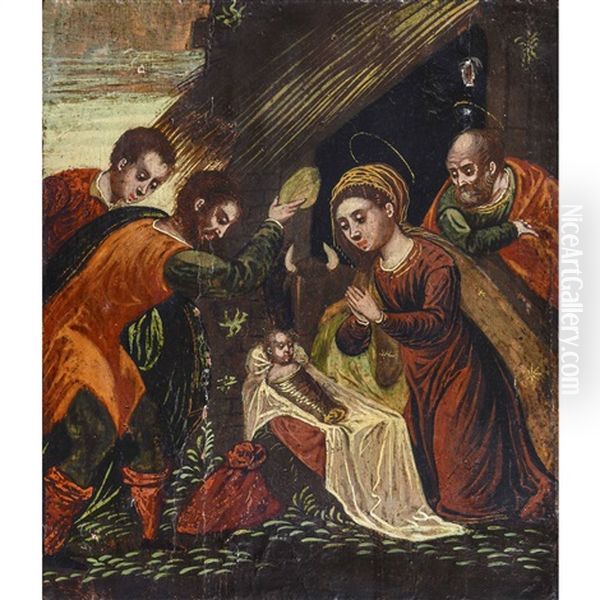 Die Anbetung Der Hirten Oil Painting by  El Greco