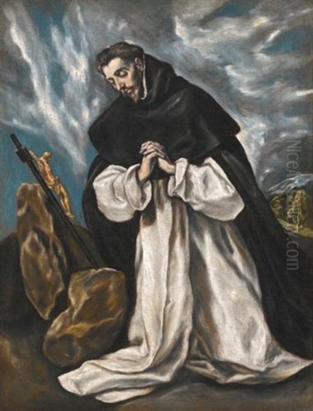 Saint Dominic In Prayer Oil Painting by  El Greco