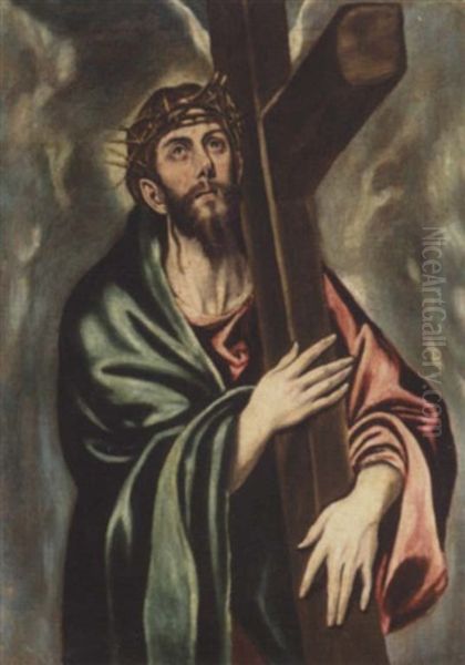 Christ Carrrying The Cross Oil Painting by  El Greco