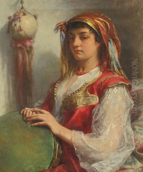 An Eastern Model Oil Painting by Alfred W. Elmore