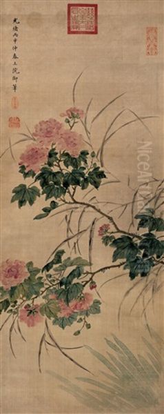 Flowers Oil Painting by  Empress Dowager Cixi