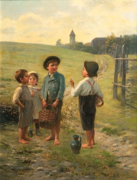 Auf Dem Heimweg Oil Painting by Johann Friedrich Engel