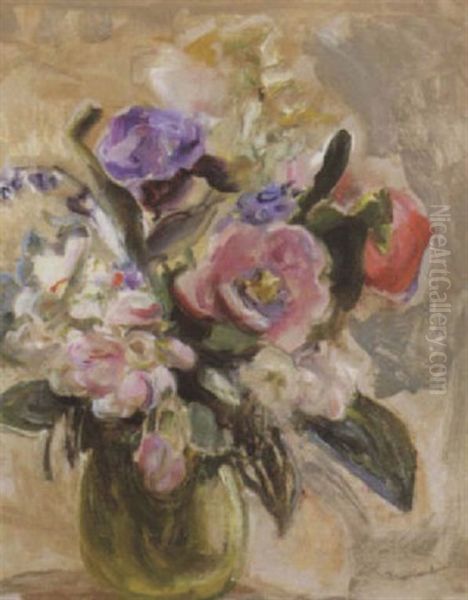 Mixed Flowers Oil Painting by Florence Engelbach