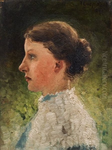 Portrat Einer Jungen Frau Oil Painting by Josef Engelhart