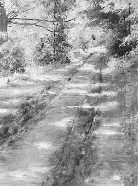 Sonnendurchfluteter Weg Oil Painting by Josef Engelhart