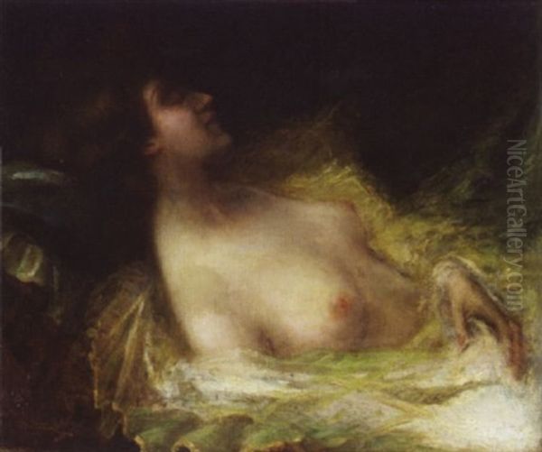 Femme Allongee En Buste Oil Painting by Delphin Enjolras
