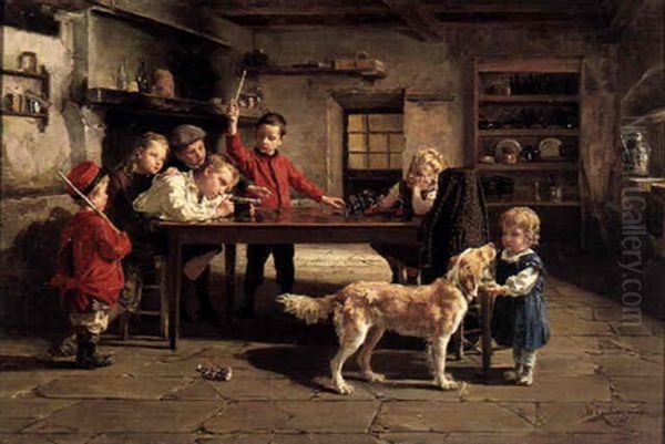Toy Soldiers Oil Painting by Charles Bertrand d' Entraygues