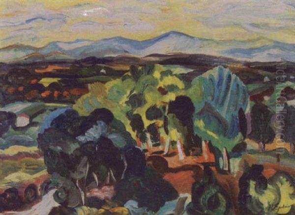 Paysage Aux Arbres Oil Painting by Henri Epstein