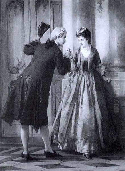 Die Begegnung Oil Painting by Otto Wilhelm Eduard Erdmann