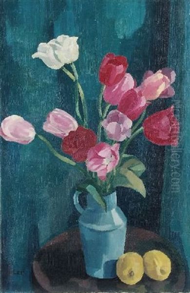Stilleben Mit Zitronen Oil Painting by Georg Erler