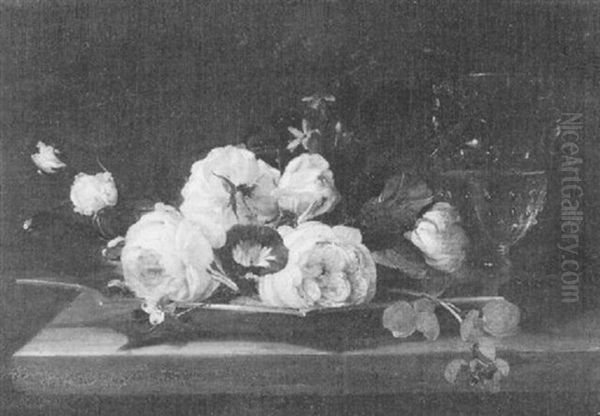 Kleines Stilleben Mit Rosen Oil Painting by Jacob Fopsen van Es