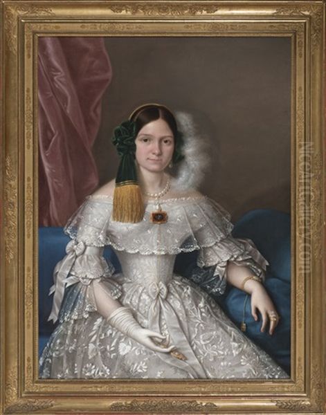 Retrato De Una Joven Oil Painting by Antonio Maria Esquivel Suarez de Urbina