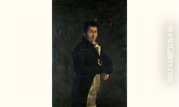 Portrait De Jeune Homme Oil Painting by Agustin Esteve Y Marques
