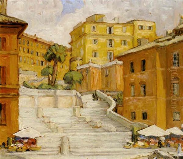 Spanska Trappan, Rom Oil Painting by Prince Eugen Of Sweden