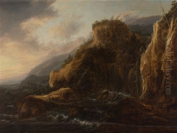 Nordic Landscape Oil Painting by Allaert van Everdingen