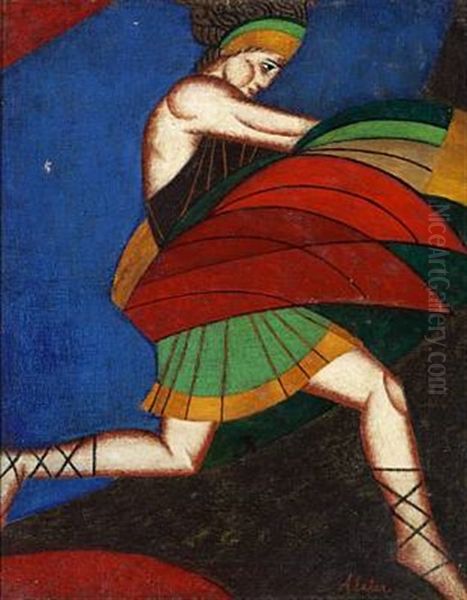 An Amazon Warrior Oil Painting by Alexandra Exter
