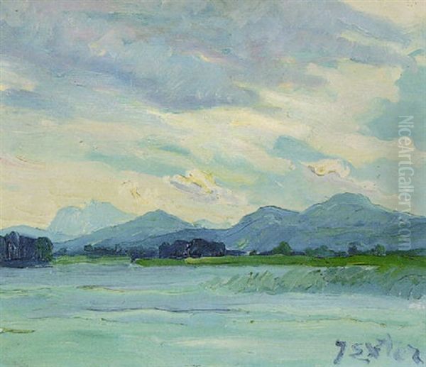 Chiemsee Oil Painting by Julius Exter