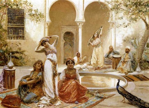 In The Courtyard Of The Harem Oil Painting by Fabio Fabbi