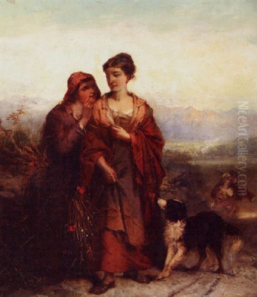 Conversation Oil Painting by John Faed