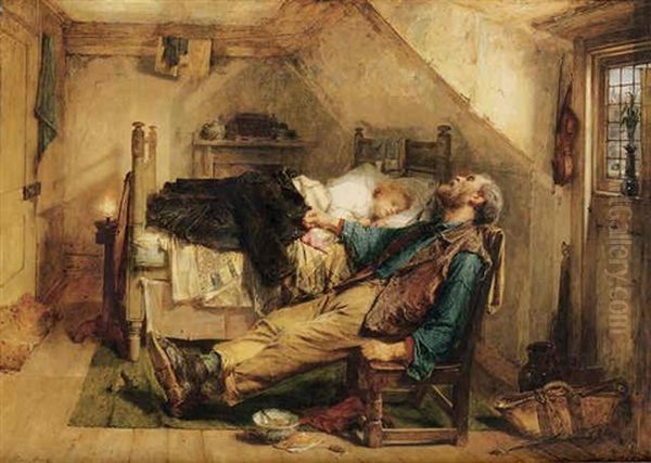 Worn Out Oil Painting by Thomas Faed