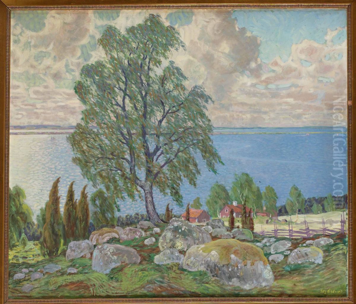 Sommarlandskap Oil Painting by Johan Elias, Elis Aslund