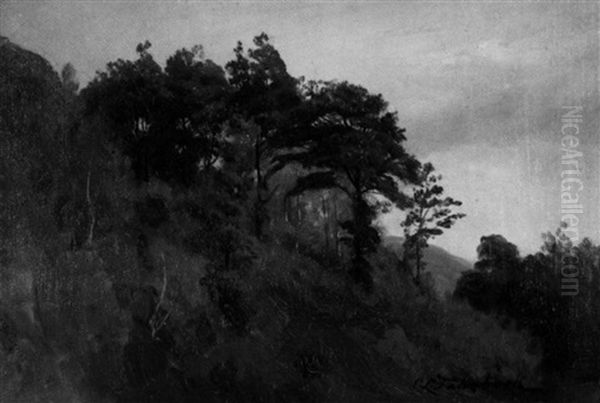 Bewaldeter Abhang Oil Painting by Carl Ludwig Fahrbach