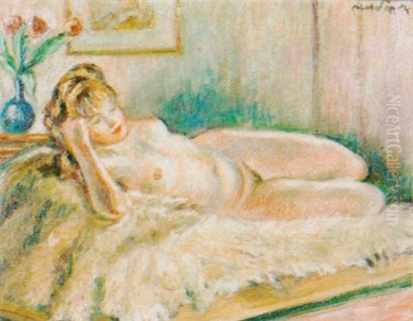 Nu Couche Oil Painting by Jules-Abel Faivre