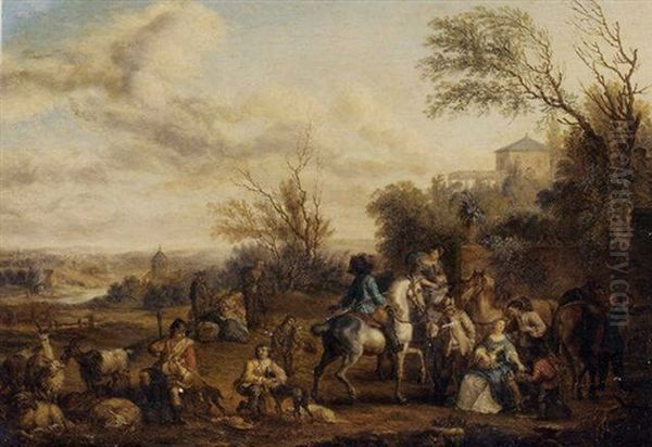 The Return From The Hunt by Carel van Falens or Valens