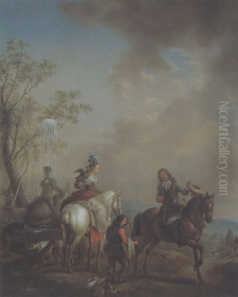 Ruckkehr Von Der Falkenjagd Oil Painting by Carel van Falens